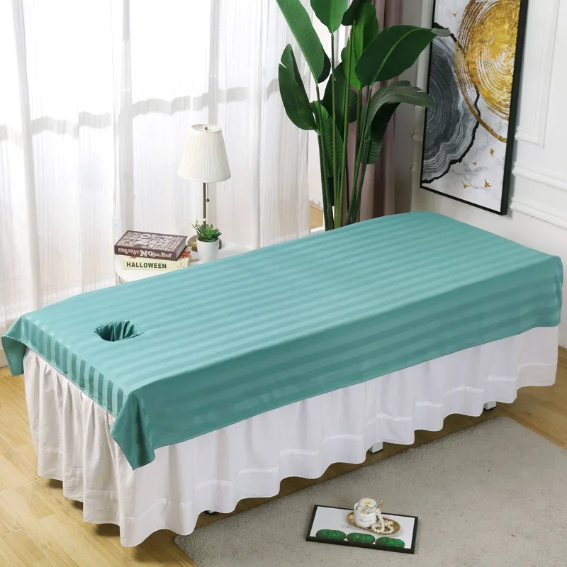 Solid Color Beauty Massage Bed Sheets Spa Salon Bedsheet with Face Hole Beauty Salon Massage Table Cover Beds Mattress Cover