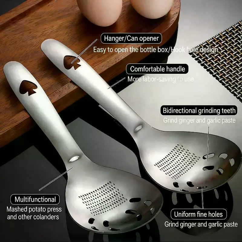 Multifunctional Potato Masher With Slotted Spoon & Egg Separator, Durable Kitchen Gadget For Mashing Potatoes