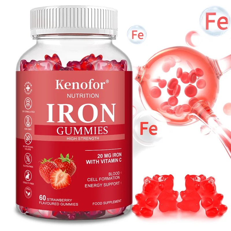 

Железные жевательные конфеты — высокопрочные 20 мг — веганские и безглютеновые, железная добавка для мужчин и женщин, энергия, поддержка иммунитета