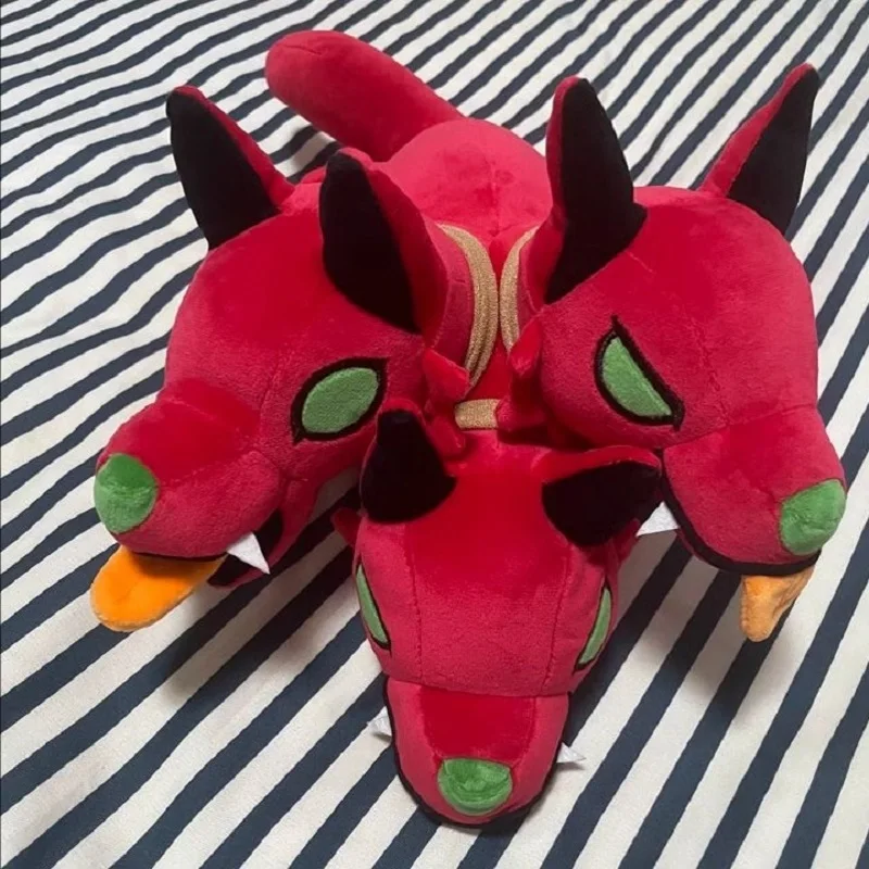 حار لعبة Hades ثلاثة رئيس الكلب سيربيروس تأثيري الدعامة الأحمر 30 سنتيمتر محشوة و أفخم التميمة #2