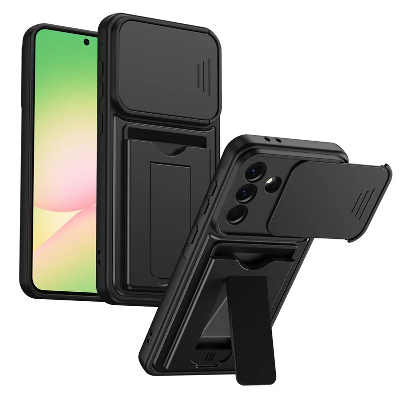 Protective Cover Card Holder Slot Wallet Bracket Phone Case For Samsung Galaxy A26 A17 A36 A56 A37 Heavy Duty Shockproof Lens