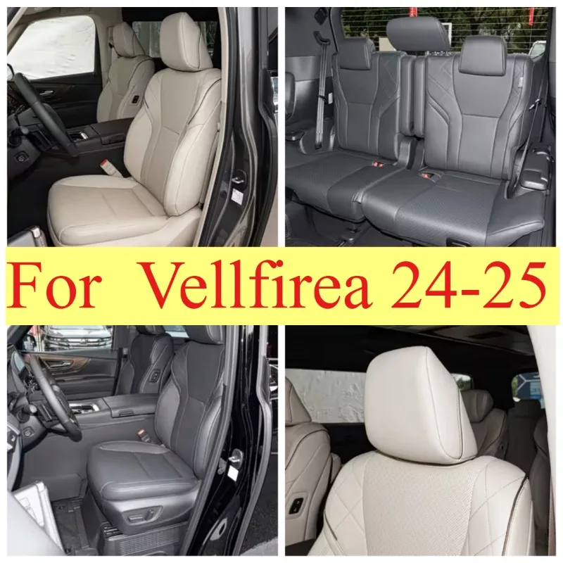 Подходит для Toyota Vellfirea 2024-2025. Чехлы на сиденья из веганской кожи для 5 передних сидений.