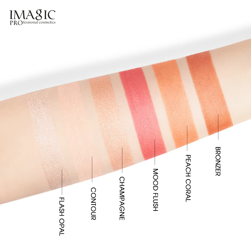 IMAGIC New 6-color Hybrid Highlight Blush Palette Rouge Makeup Blush Palet Blush Contour Shadow Facial Cosmetics