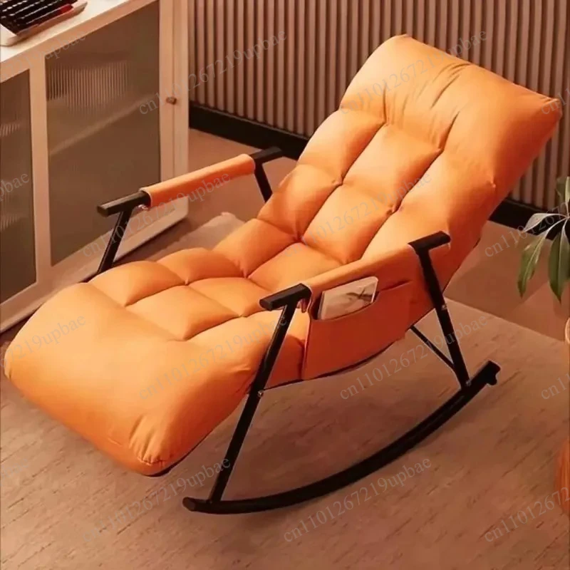 Living Room Balcony Rocking Chair Washable Tech Cloth Ergonomic Adjustable Lazy Sofa Sun Lounge Recliner