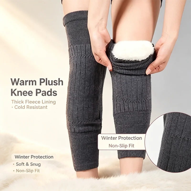 1/2/3Pairs Winter Thermal Knee Pads Compression Women Men Elderly Cold Resistant Arthritis Knee Support Running Knee Protector