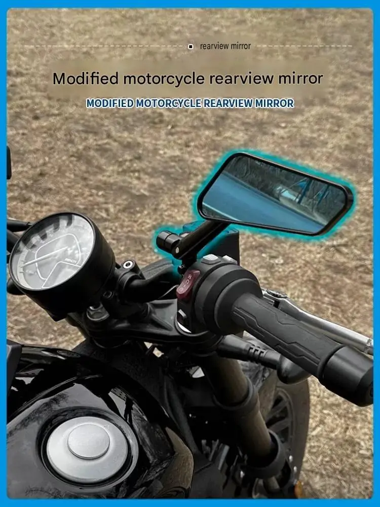 For Benda DARK FLAG 500 Adjustable Rearview Mirror Lower Wind Resistant Optimal Angle Adjustment Motorcycle Accessory