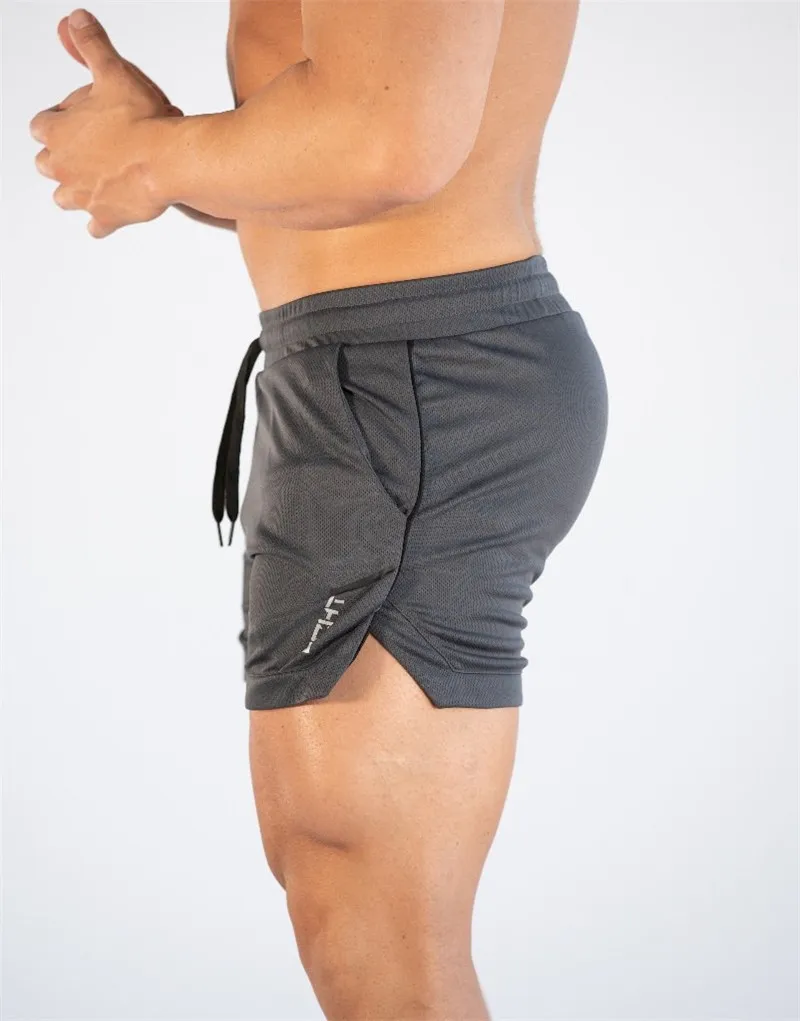 

GITF Mens Gym Training Shorts Men Sports Casual Clothing Fitness Workout Running Grid quick-drying compression Shorts Athletics