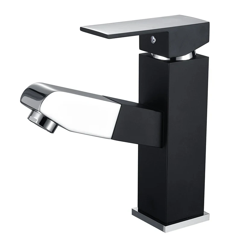 سحب حوض للحمام بالوعة صنبور الماء الساخن والبارد صنبور حوض خلاط الحنفيات السوداء رافعة مع صنبور الحمام رذاذ #5