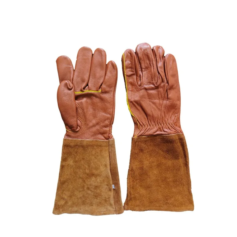 Long Sheepskin Gardening Gloves Thorn Proof Cut Resistant Rose Pruning Welding Work Gloves Heavy Duty Protective Gauntlet