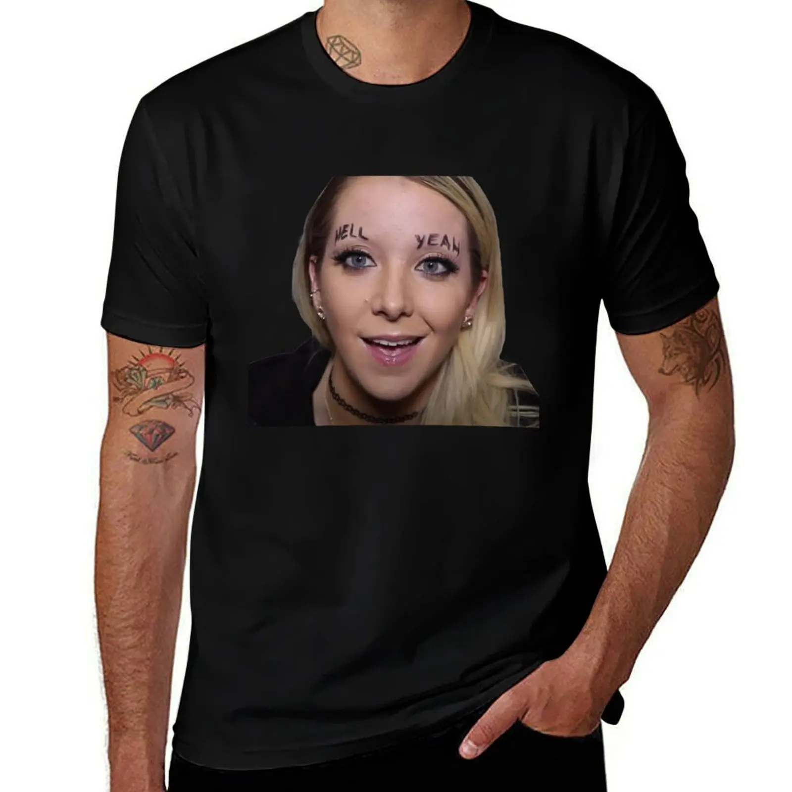 Jenna Marbles Hell Yeah T-Shirt Worker Basic Short Sleeve Tee T-Shirt