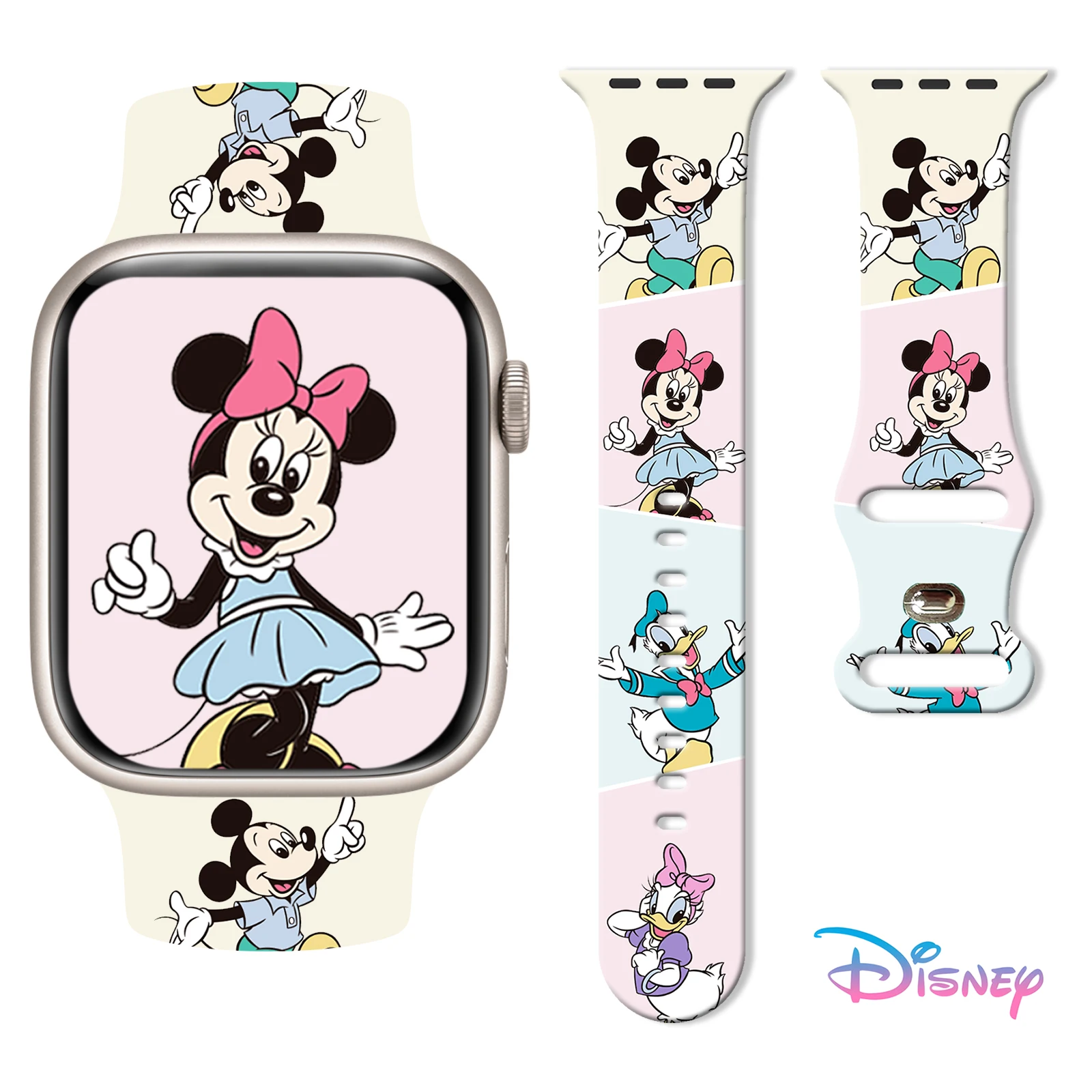 

Disney Mickey Mouse Clubhouse Strap for Apple Watch 11 10 9 Silicone Band Replaceable Bracelet for iWatch 46/44/42mm Watchband