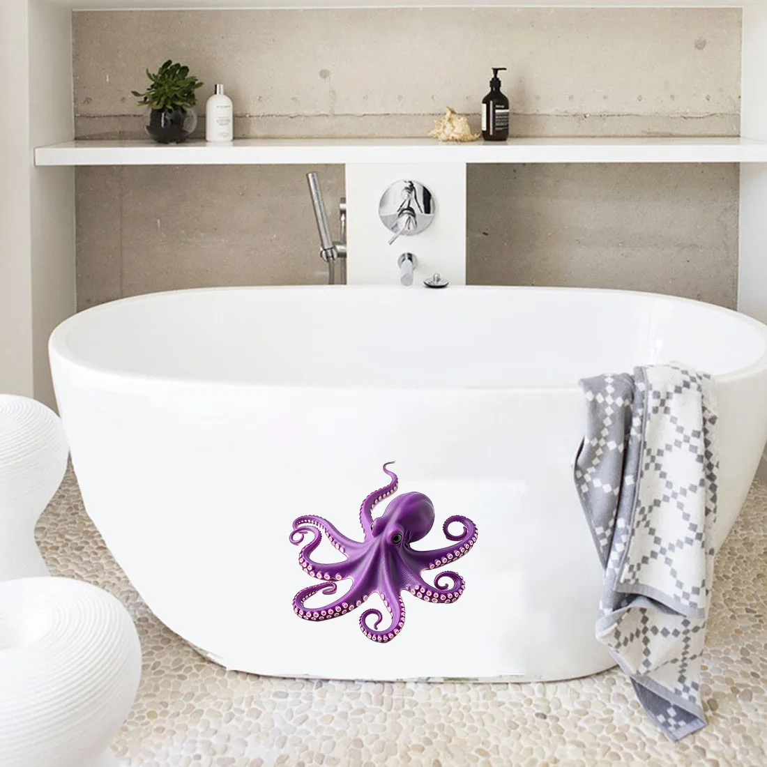 Three Ratels CG264 Funny purple squid art animal wall stickers for home decoration luggage decals car body stickers