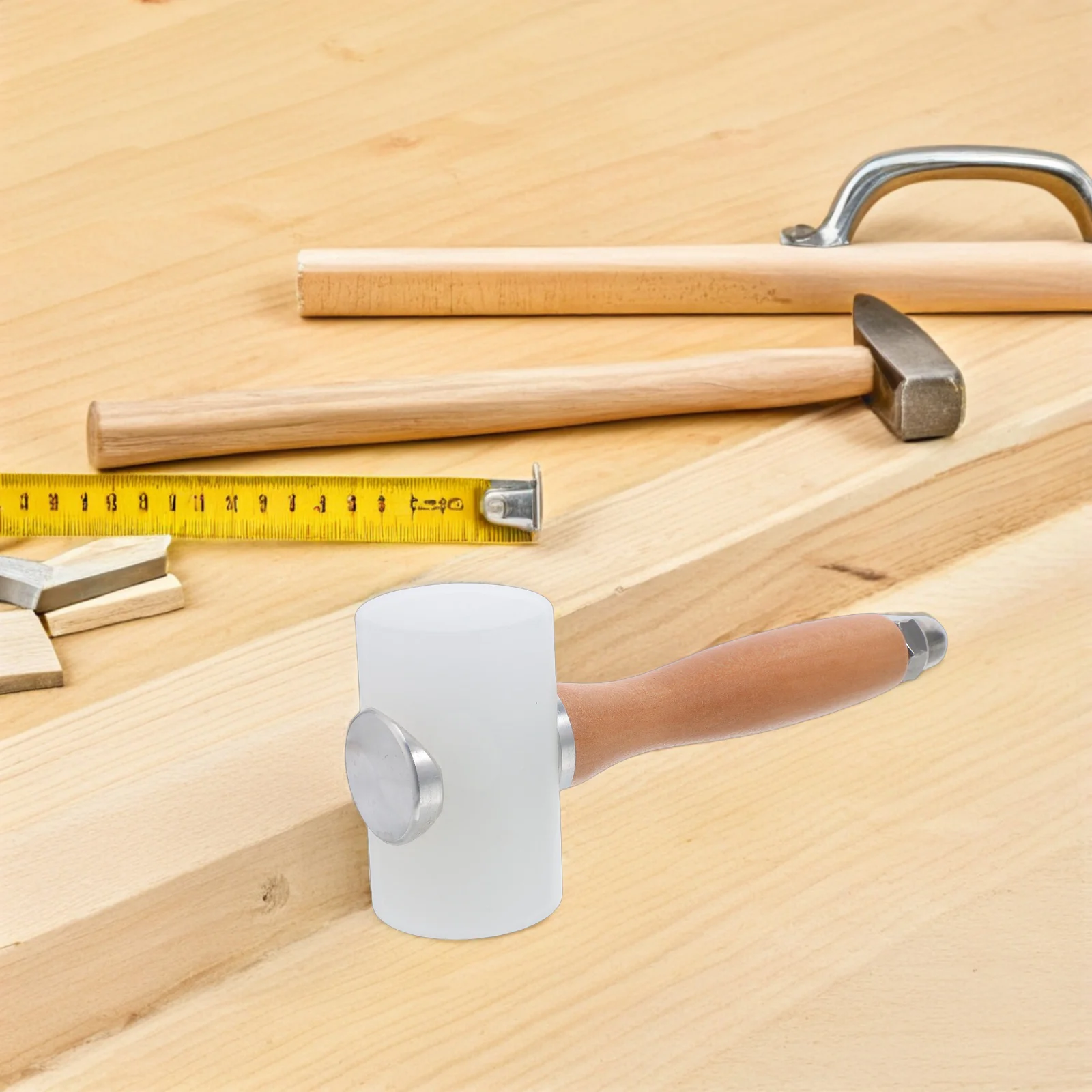 

Carving Hammer Nylon Head Wooden Handle DIY Lightweight Craft Mallet Hammer Tool for Leatherworking Stamping