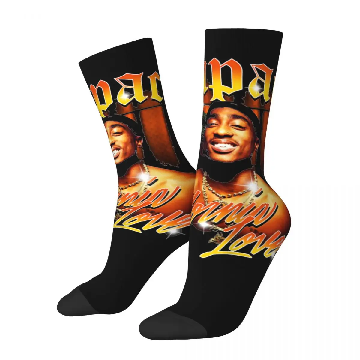 Winter Warm Hip-hop Women Men Love Vintage California Socks Tupac 2pac Breathable Football Socks