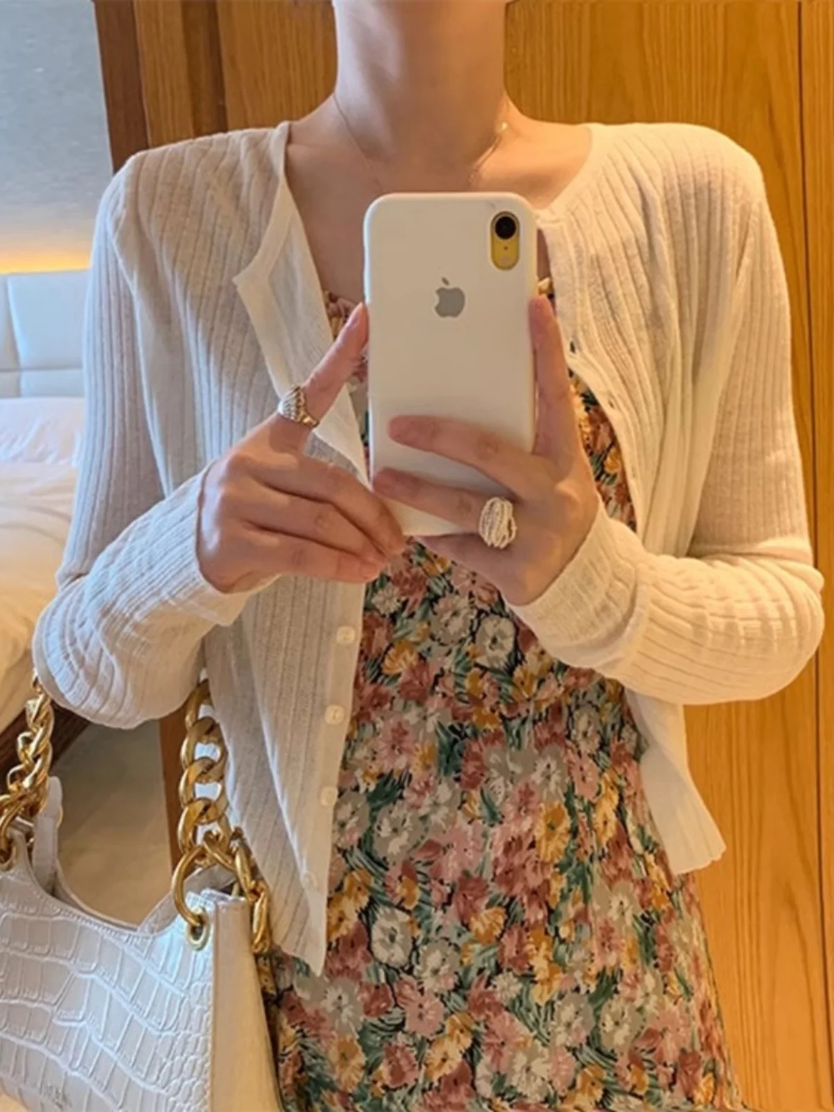 سترة نسائية خفيفة من الحرير الجليدي الفاخر مع حزام، واقية من الشمس، مناسبة لفصلي الربيع والخريف #4