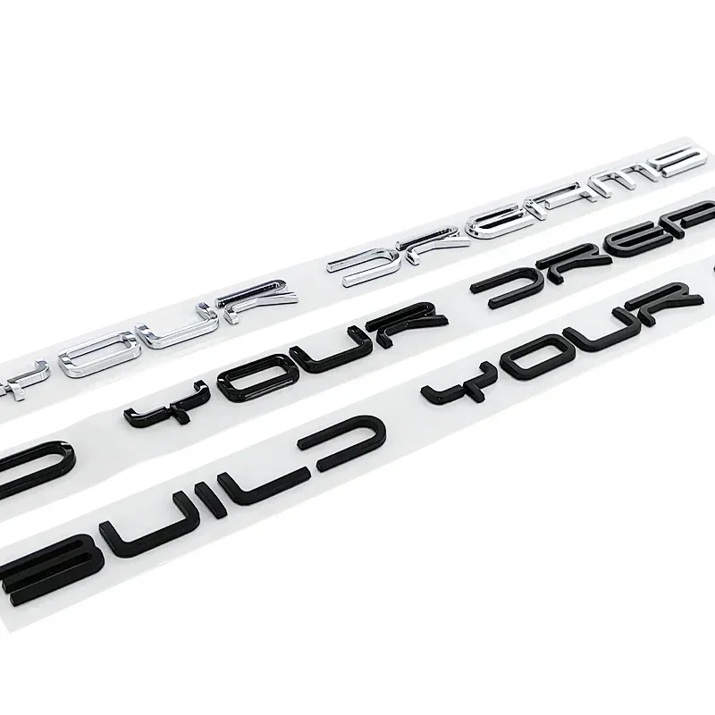 3D ABS Chrome Black Logo costruisci i tuoi sogni Emblem Letters Stiker Car Trunk Badge per BYD Han EV Yuan Song Plus PRO accessori