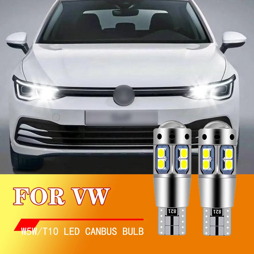 2xDla VW Golf mk3 mk4 mk5 mk6 3 4 5 6 Passat B5 B5.5 B6 B7 B8 CC Polo 6r Touran Caddy 2 LED Światło obrysowe W5W T10 Canbus
