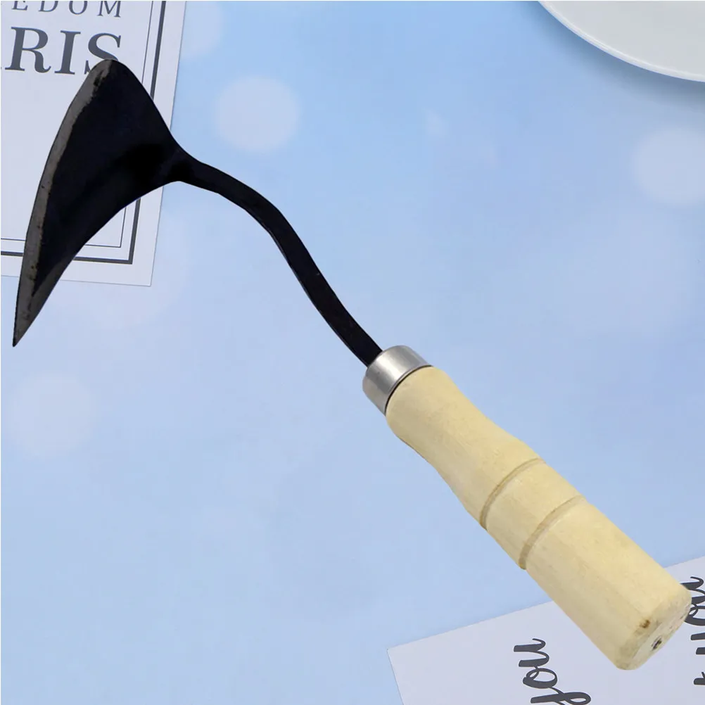 Ergonomic Triangle Bending Hoe Sturdy Wood Handle Precisely Balanced for Easy Weeding Digging Planting Garden Farm Landscaping