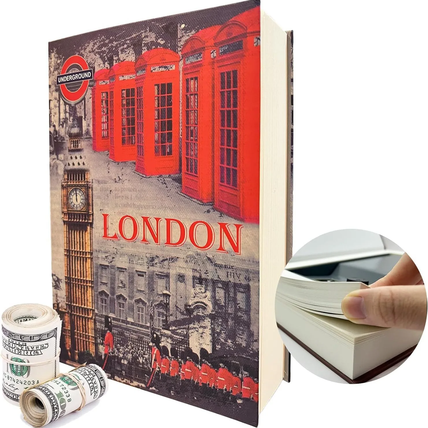 Libros, dinero, caja de almacenamiento de artefactos, joyas, llaves, secretos de seguridad, cinturón de seguridad oculto, cerradura de combinación