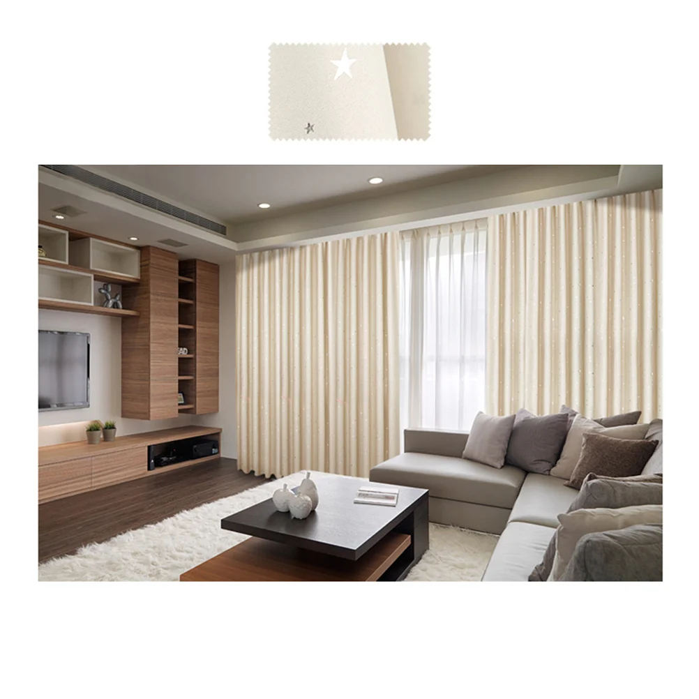 

Blackout Window Curtain Stars Printed Sky Blue Privacy Sun Protection Room Darkening Drapes for Living Room Bedroom