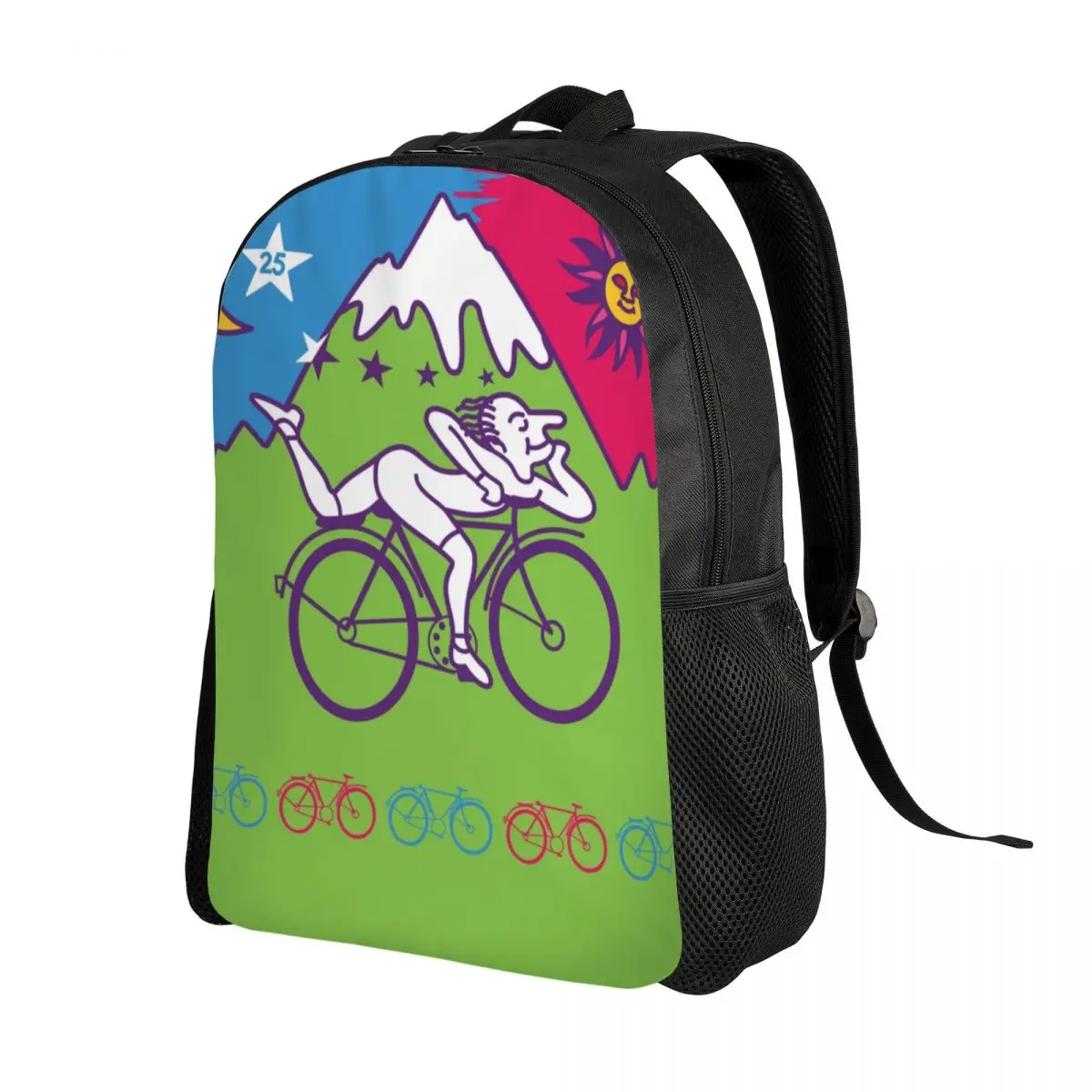 Customized Albert Hofmann LSD Bicycles Day Backpacks Women Men Casual Bookbag for College School Acid Blotter Party Bags