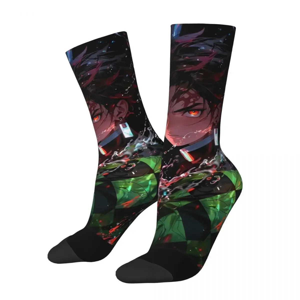 Demon Slayer Socks Men's Women's Fashion Tanjiro Kamado Anime Socks Novelty Spring Summer Autumn Winter Middle Tube Socks Gift