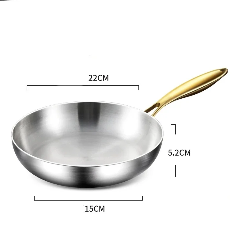 316 Stainless Steel Tri-Ply Honeycomb Wok Pan, Double Sided Skillet Compatible with All Stoves