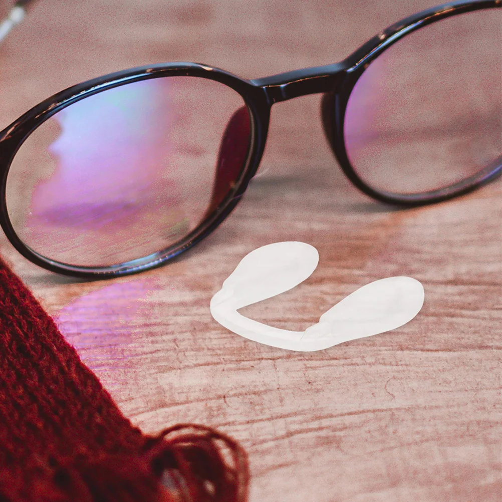 

4pcs Silicone Eyeglass Nose Pads Replacement Transparent Anti-Slip U-Shaped Design Universal Fit Nose Bridge Cushion For Sports