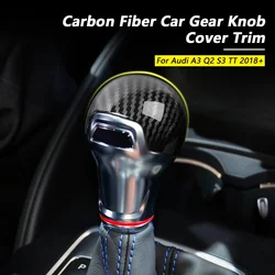 Carbon Fiber Gear Stick Shift Knob Handle Cover Trim for Audi A3 8V Q2 S3 TT 2016 2017 2018 2019 2020 Car Interior Accessories