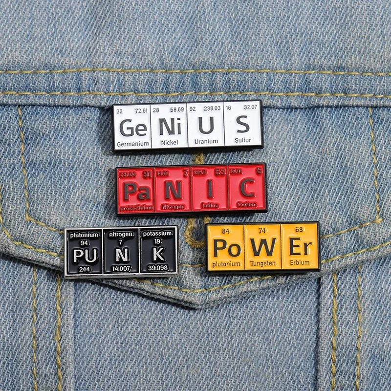 Chemistry Is Fun Science Is Be Au Ti Full Enamel Pins Math Formula Periodic Table Brooches Lapel Badge Accessory Gift for Friend