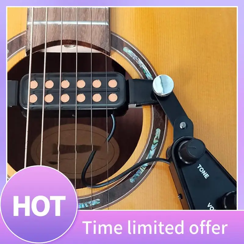 

ABFN-12-Hole P-011 Звукосниматель звукового отверстия для акустической гитары Магнитный преобразователь с регулятором громкости тона Аудиокабель