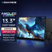 VCHANCE Monitor portátil OLED de 13,3 pulgadas 1920x1080p marco de Metal con soporte 100% DCI-P3 extensor de pantalla de viaje de oficina para ordenador portátil Mac