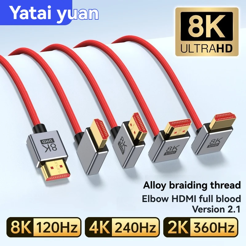 HDMI-kompatibel 2.1 Ellenbogen rechtwinklig High Definition 8K DSLR Monitor TV PC Anschluss Display Projektor 4K240