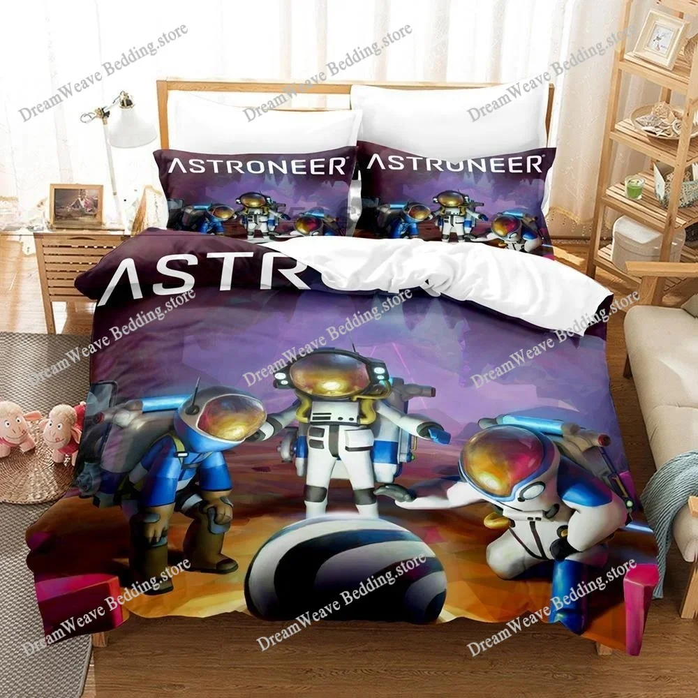 

Fashion Astroneer Bedding Set Single Twin Full Queen King Size Bed Set Teenager Bedroom Sheet Set 3D Print Anime Bed Sheet Set
