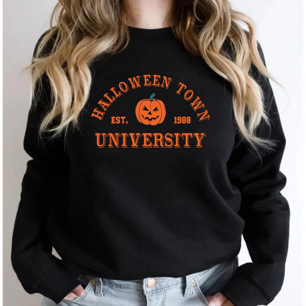 Halloweentown Sweatshirt Halloween Town Est 1998 University Sweatshirts Fall Hoodies Pullover Pumpkin Halloween Sweatshirt Tops