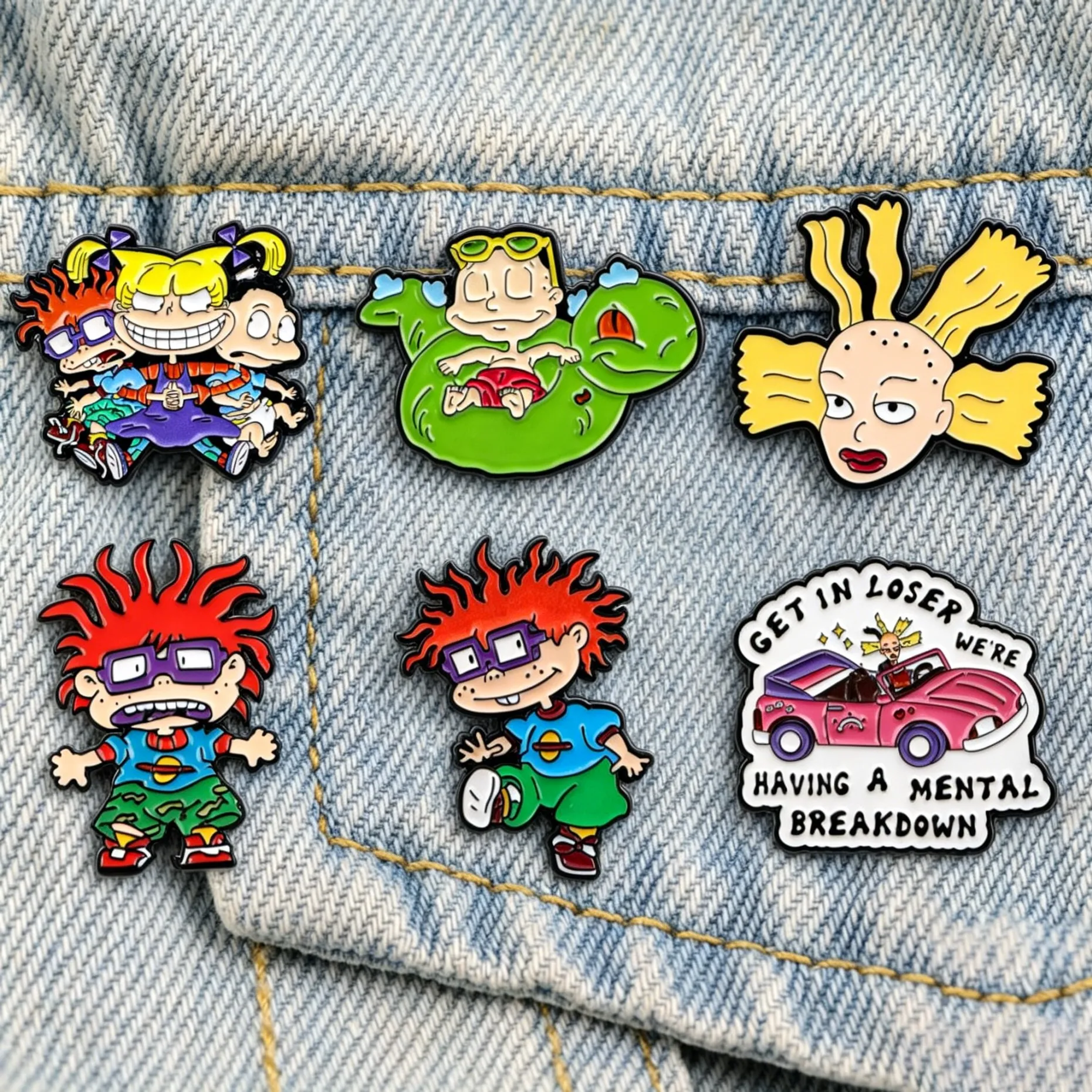 Klassische Charaktere Emaille-Pins Lustige Broschen 90er Retro Anstecknadeln Schmuck Kleidungsdekoration Fangeschenk