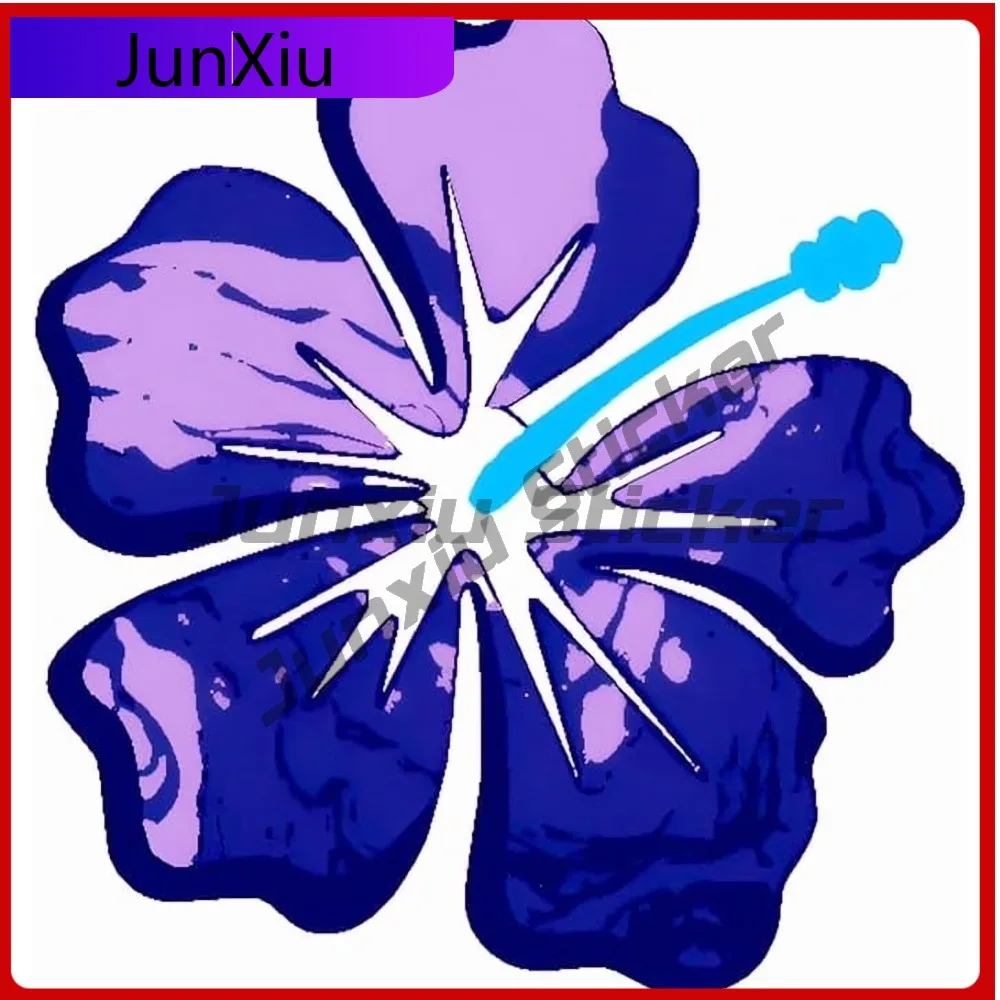 

Purple Holographic Hibiscus Flower Retro Car Laptop Window Bumper Waterproof Vinyl Decal Decoration Trendy Trendy Unique