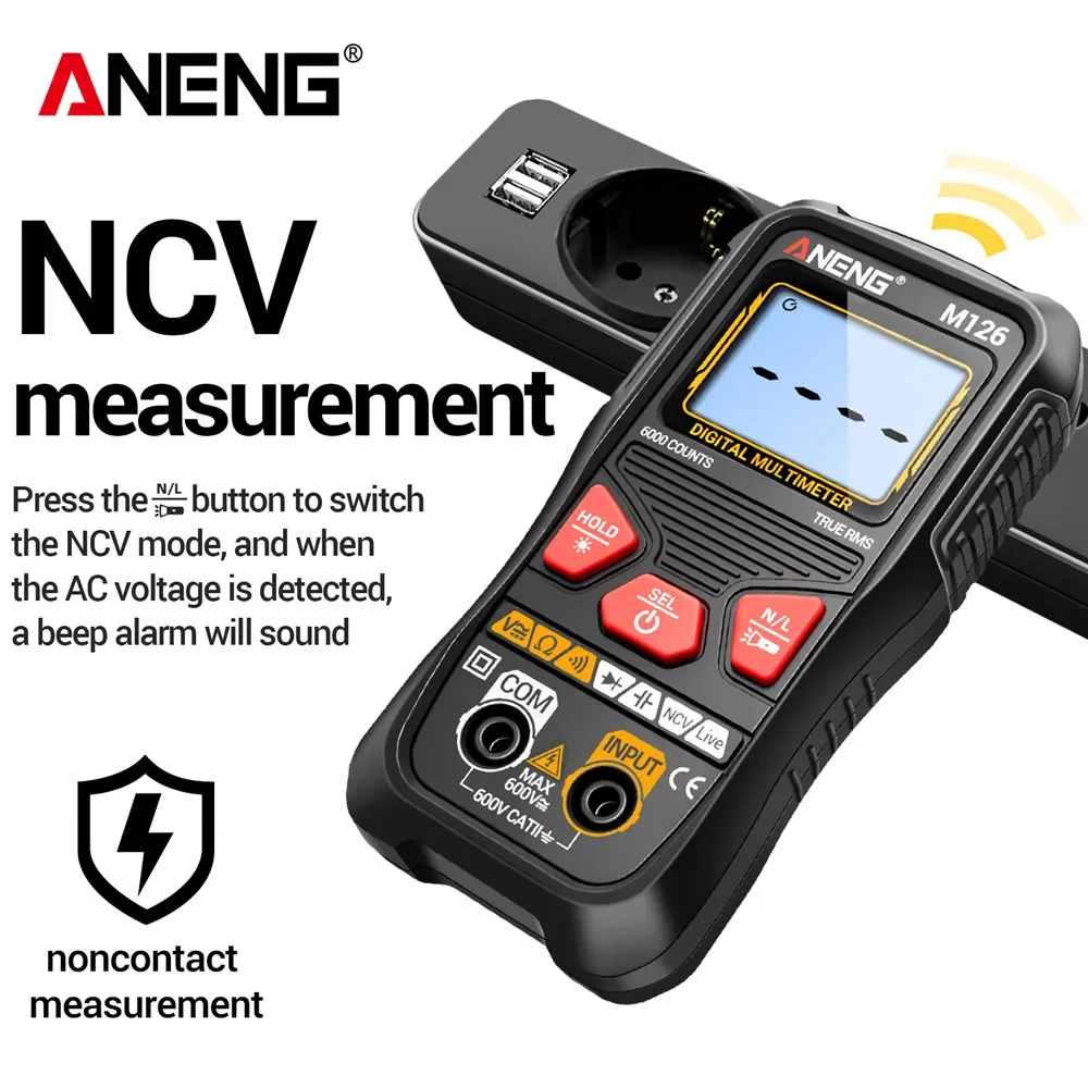 Mini Digital Multimeter Professional AC/DC Voltage Meter 6000 Counts Resistance NCV Multimetro Electricity tools Measuring