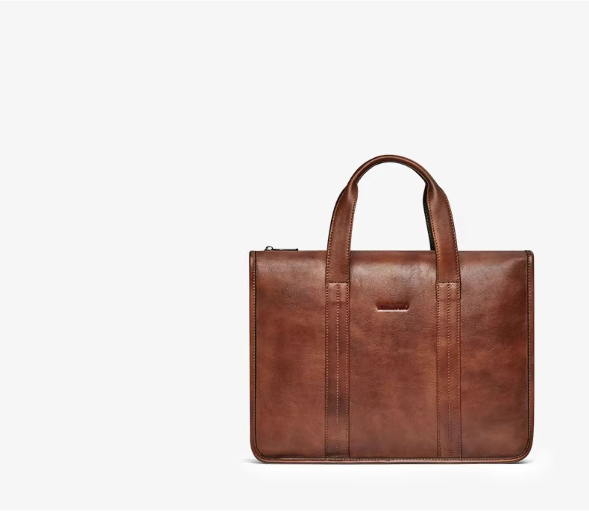 2026 New Men's Genuine Leather Briefcase Top-Grain Cowhide Vintage Business Handbag Shoulder Crossbody Messenger Bag