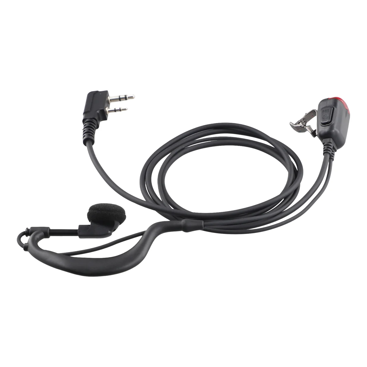2 Pin G Shape Headset Earpiece Mic for Two Way Radio Security Walkie Talkie Radio for Kenwood BAOFENGABGI
