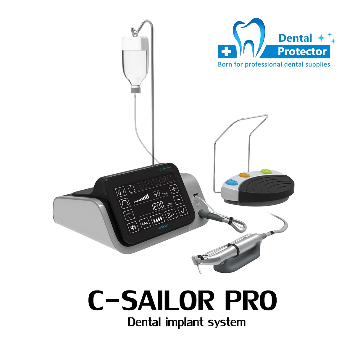 Intelligent All-in-One Dental Implant Unit, COXO Implant Motor for Dental Clinic Lab, Implantology Machine with Foot Pedal