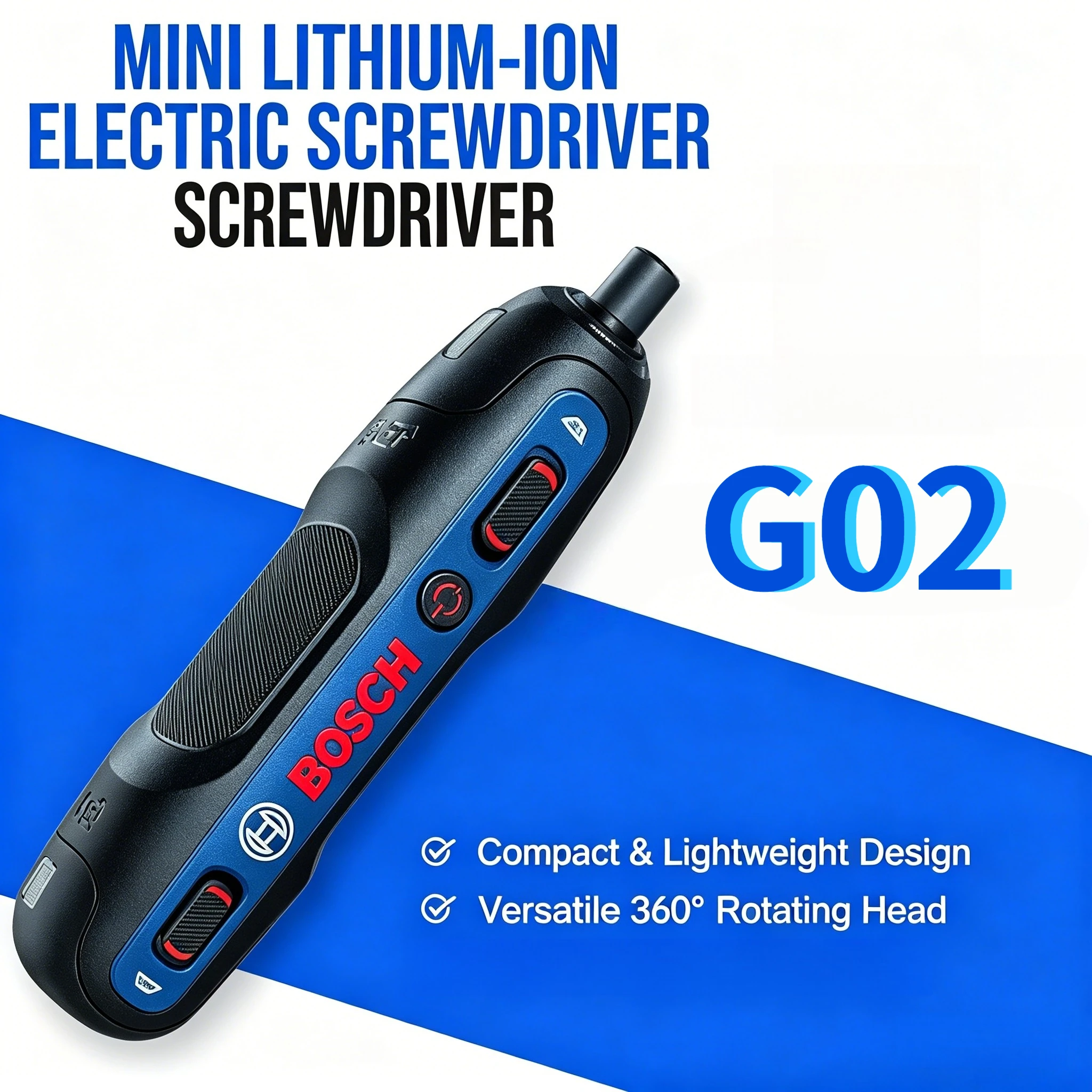 

New Bosch Go 2 Smart Electric Screwdriver, Ergonomic Non-Slip Design, One-Hand Operation for Long DIY Sessions