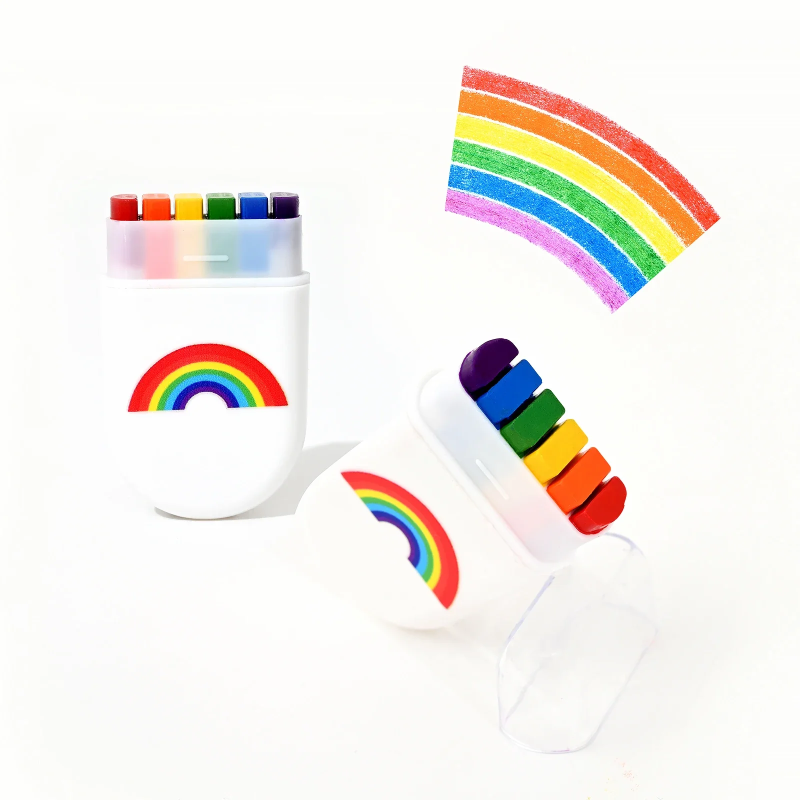 Juego de crayones arcoíris de 2 piezas, kit de pasteles al óleo coloridos para decoración de fiestas de cumpleaños