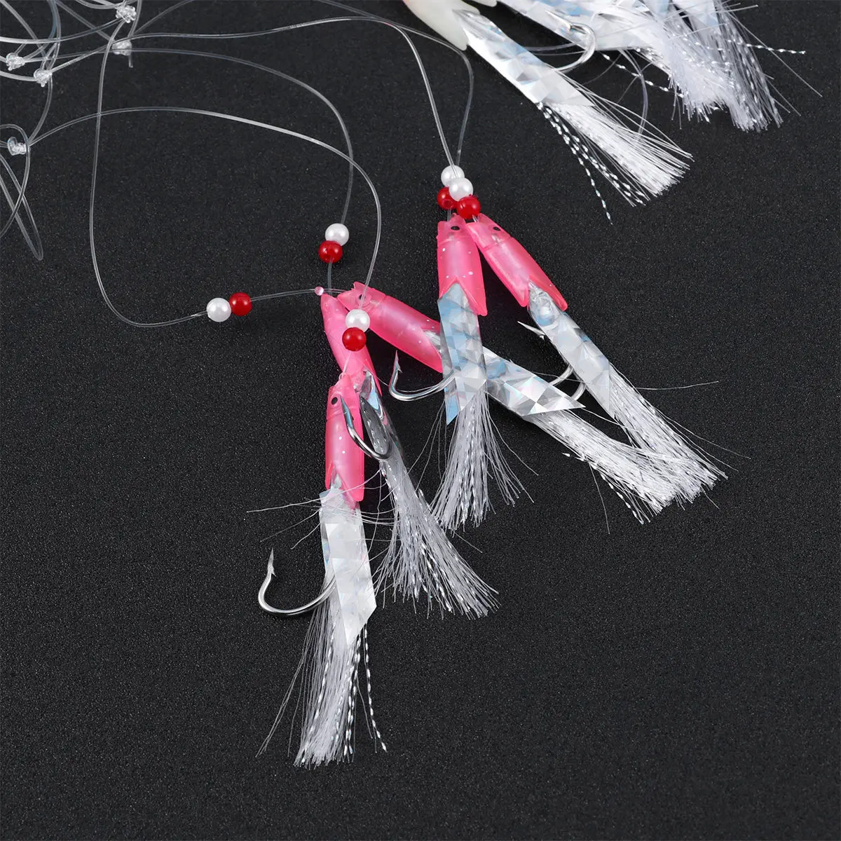 10pcs Fish Skin Lure Hooks – Rust-Proof Reusable Barb Hooks with Imitation Scales for Predatory Fishing