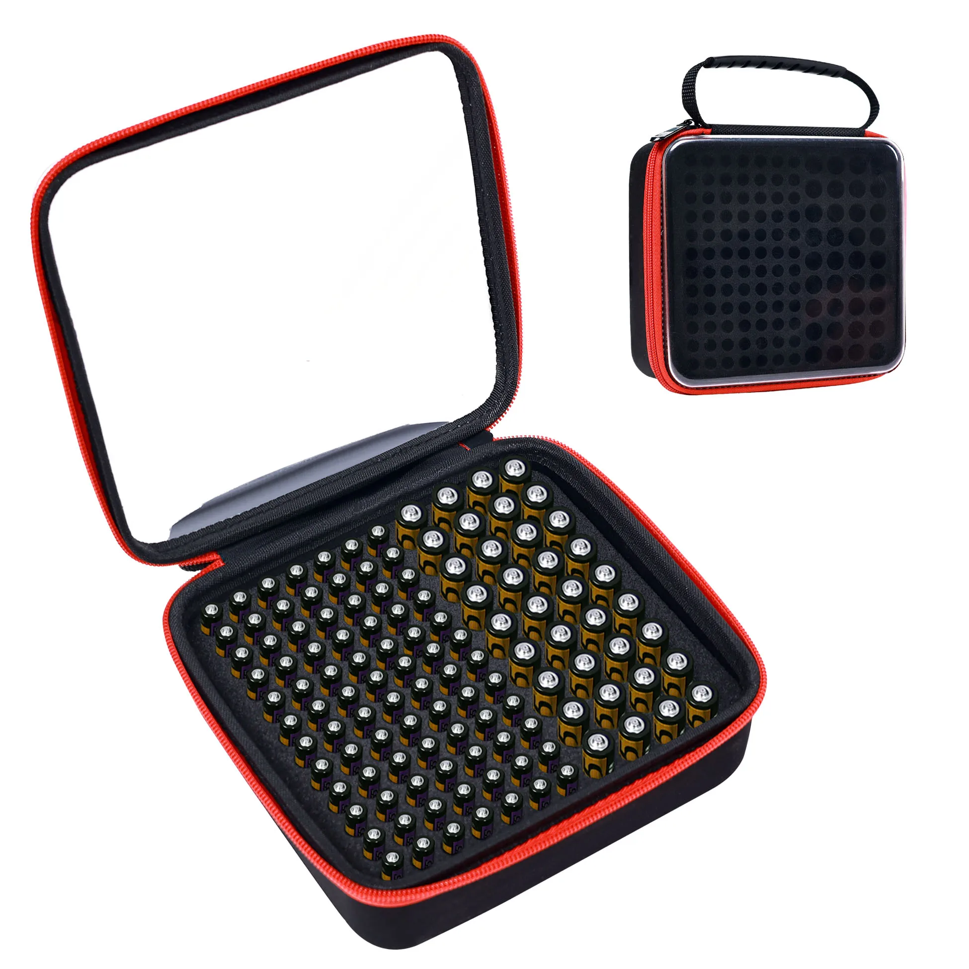 Battery Organizer Storage Box 120 Slots Hard Shell Portable Battery Holder Case with Clear Lid for AA AAA Batteries Home Garage