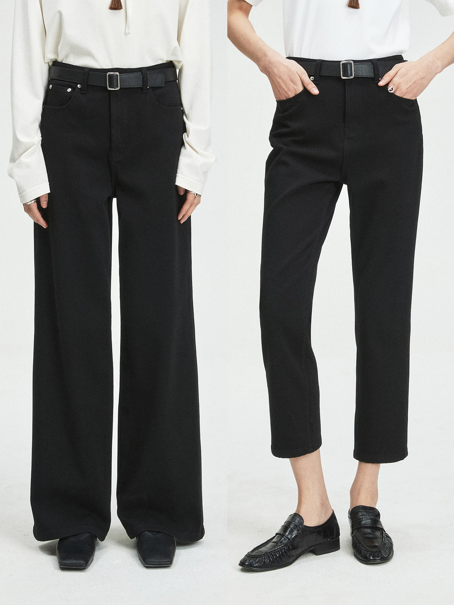 

MRS Studios Blamax, прямые джинсы с высокой талией и подкладкой до щиколотки, широкие джинсы, женская зимняя одежда, Cleanfit Sle