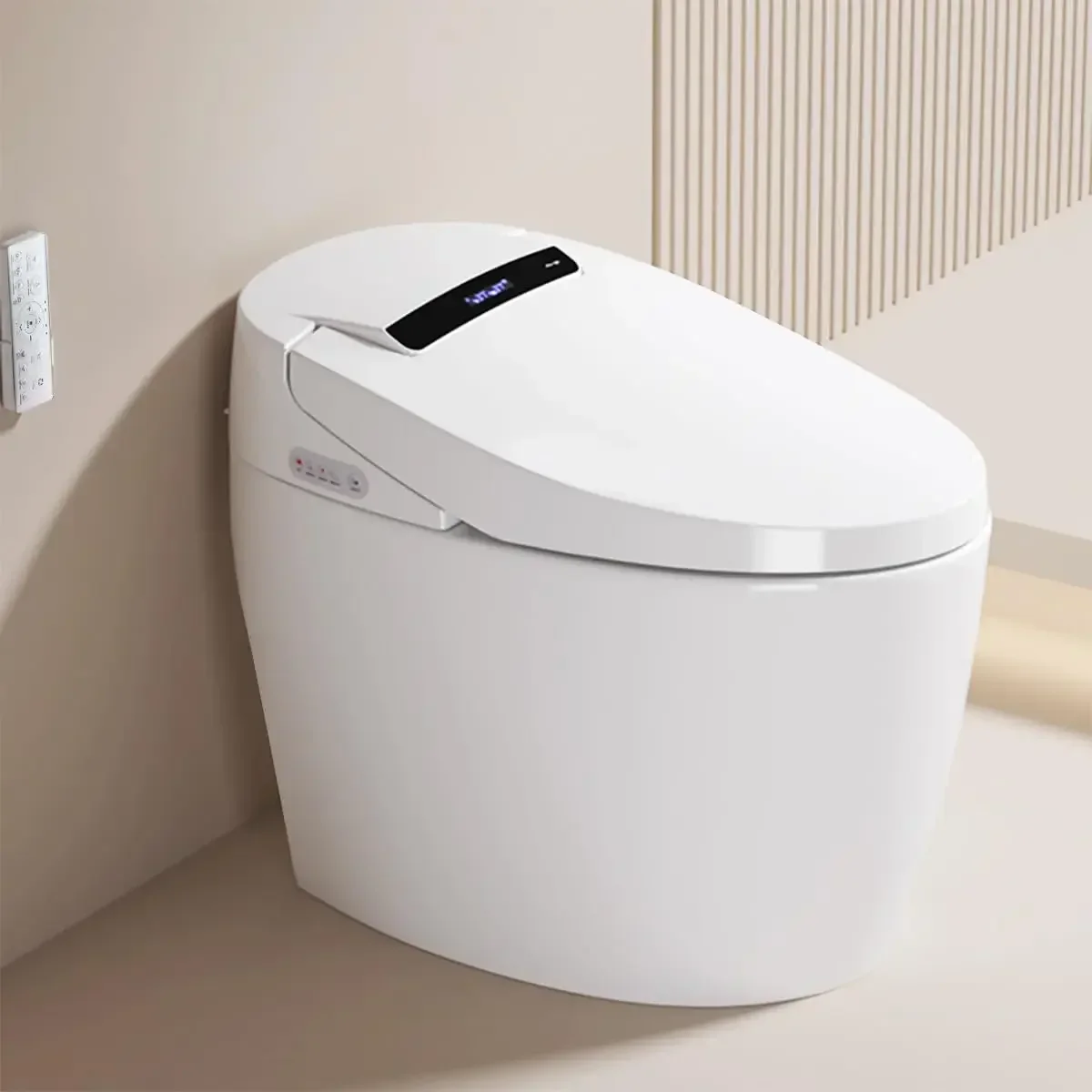 

Smart Toilet with Bidet Built-In, Auto Flush, Heated Seat, Adjustable Temperature, Foot Sensor, LED Night Light, Customized