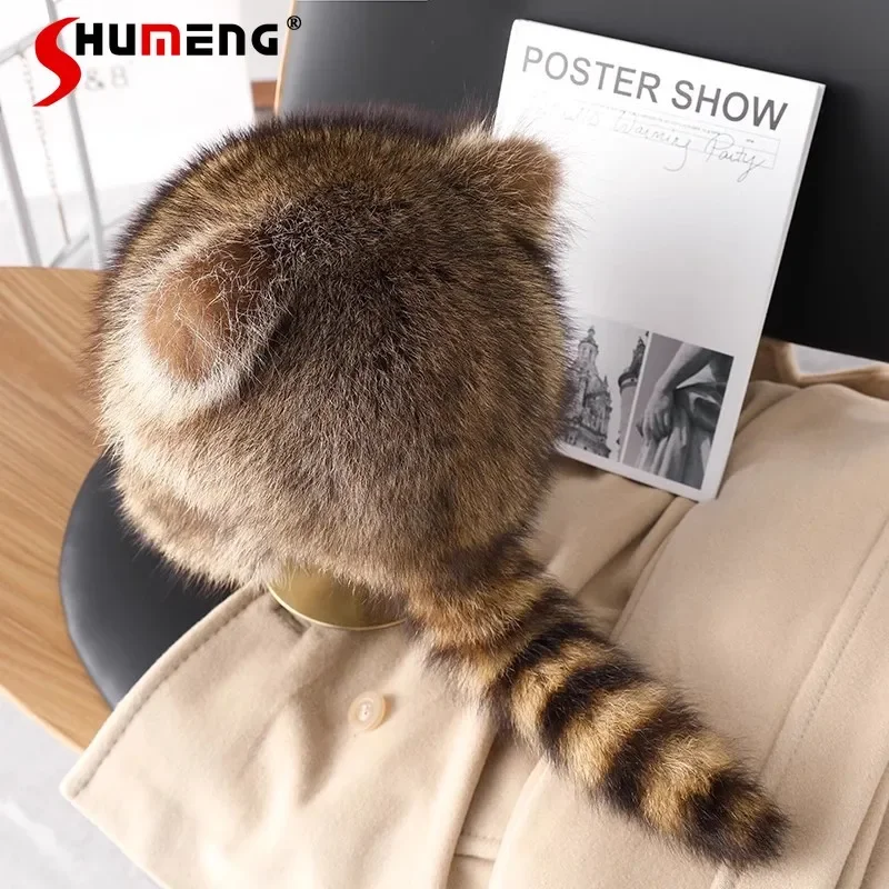 

Earmuffs Hat Imitation Fur Overlord Hat Winter Warm Boys and Girls Adult High Street Fur Hat Fashion New Warm Sweet Cute Hats