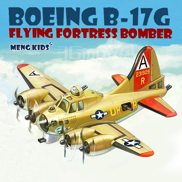 

MENG Q версия истребитель пластиковый комплект в сборе без клея разделение цвета B- 17G воздушная крепость пилот KID-001
