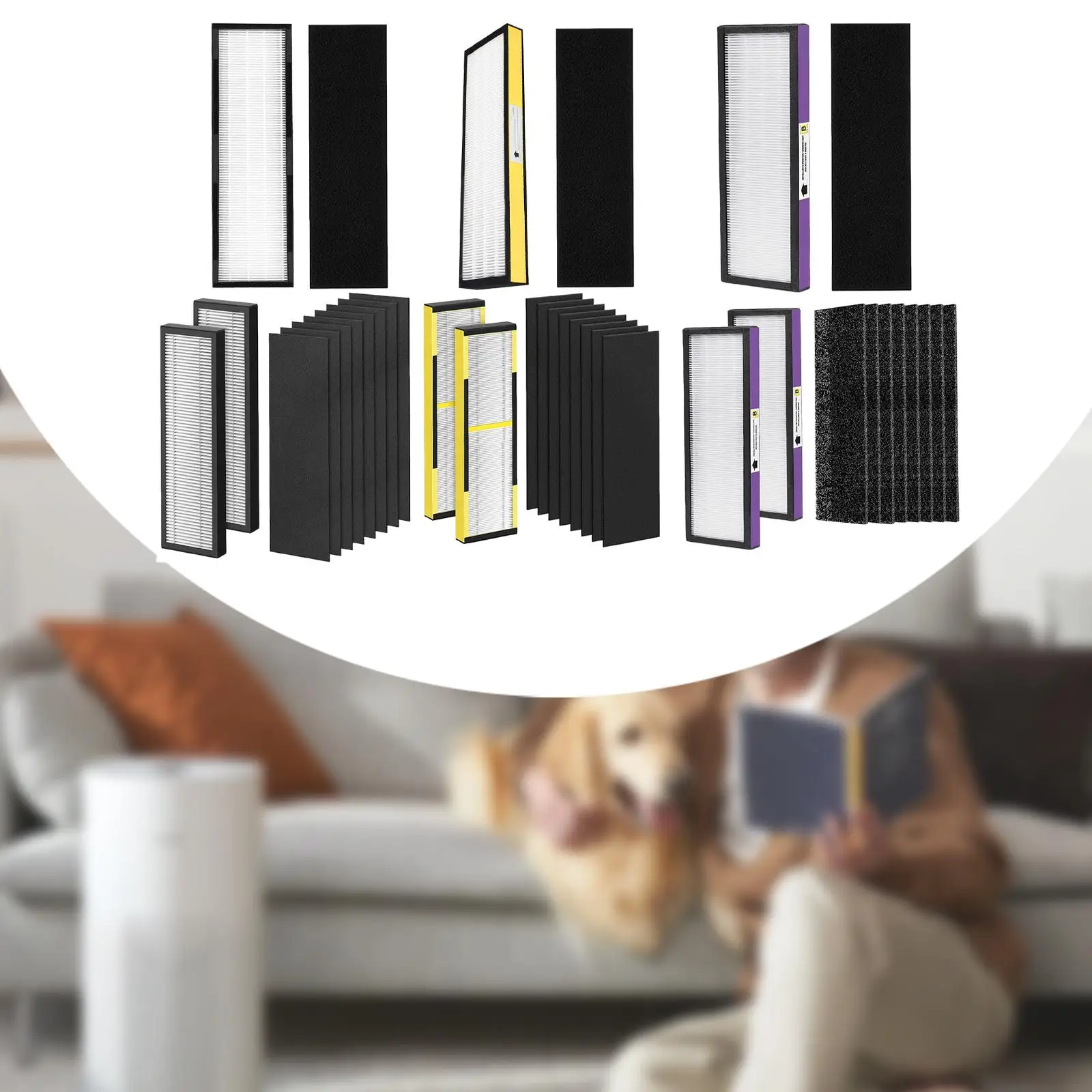True HEPA Purifier Replacement HEPA Purifier, Easy to Install, High Performance Multipurpose Air Purifier Spare Parts